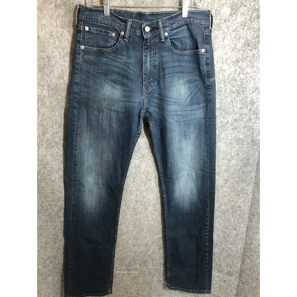 Levis 505 Jeans Men 33x34 Blue Medium Wash Regular Fit Casual Western Classic